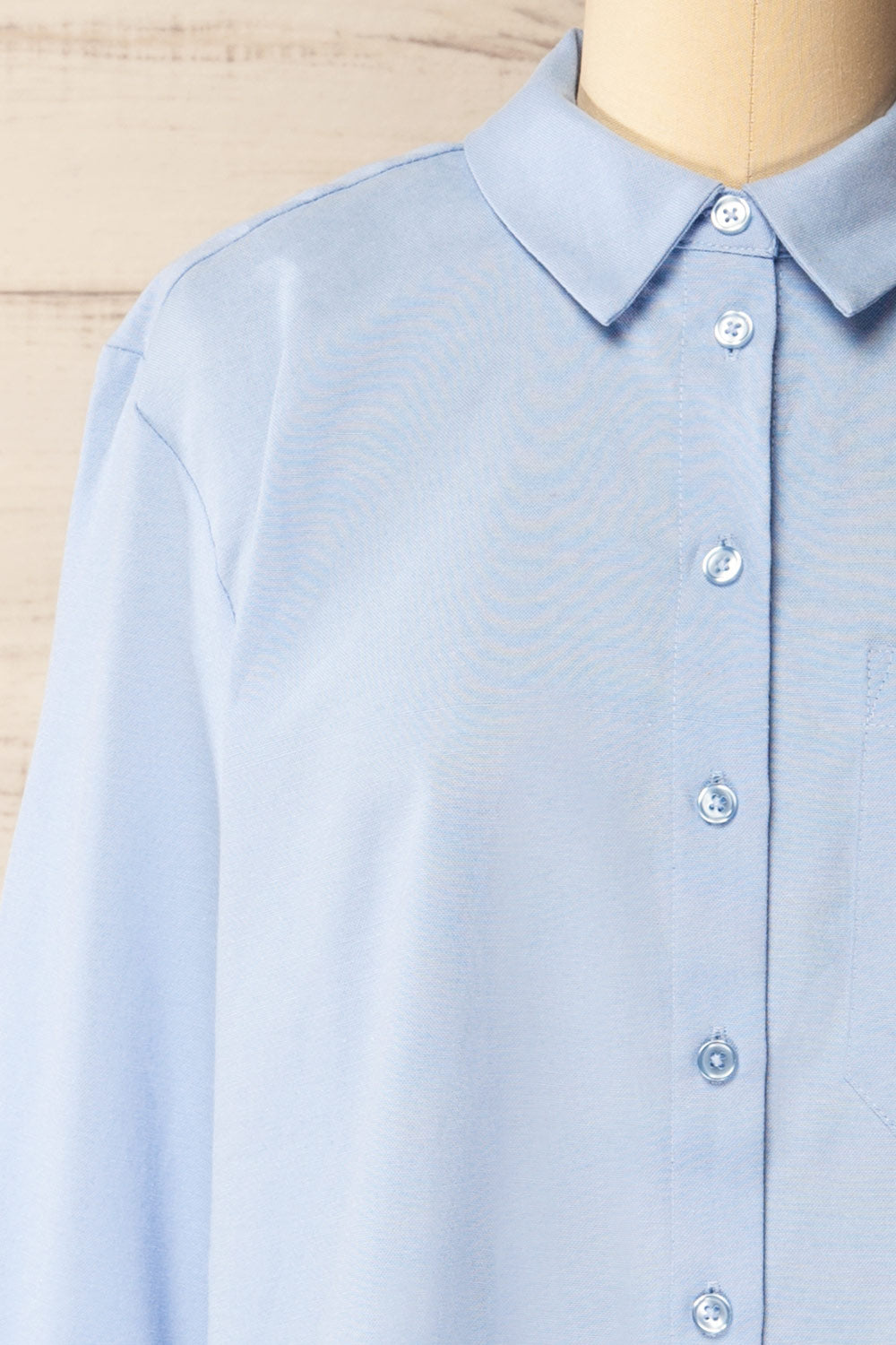 Arezzo Blue Button-Up Shirt | La petite garçonne front