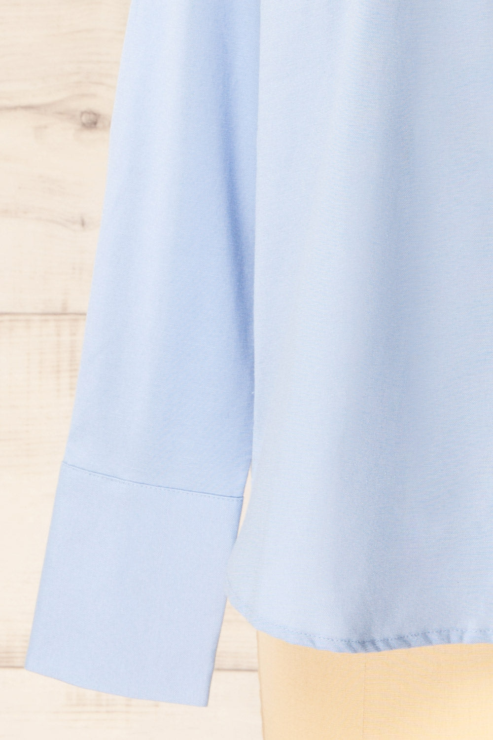 Arezzo Blue Button-Up Shirt | La petite garçonne sleeve