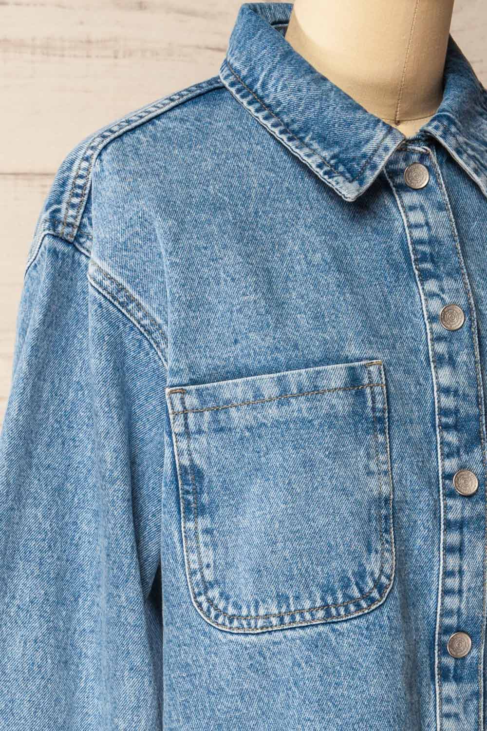 Argenta Oversized Denim Shirt | La petite garçonne side
