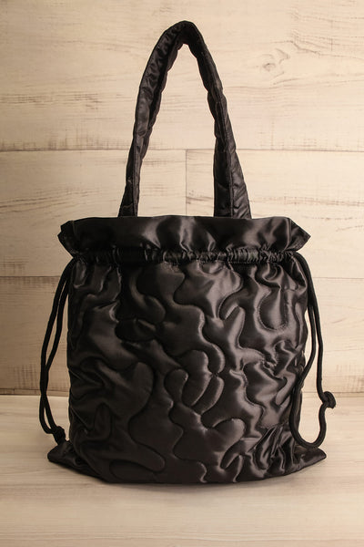 Arhi-Anne Puffy Black Drawstring Tote Bag | La petite garçonne