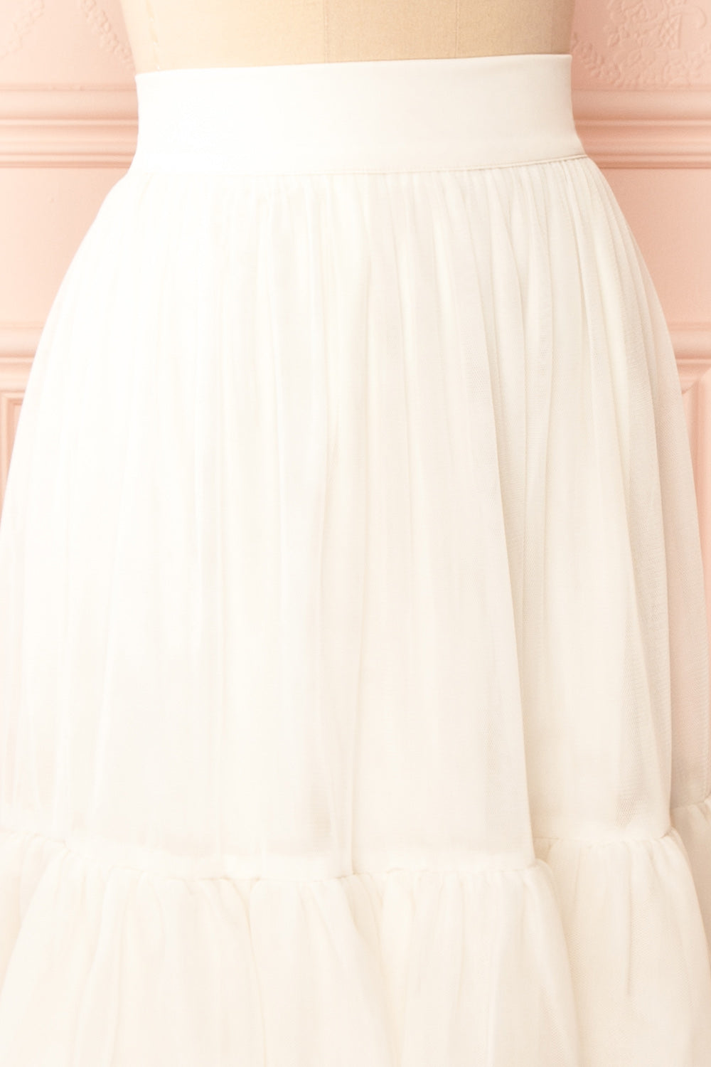 Ariette Ivory High-Waisted Tiered Tulle Skirt | Boutique 1861