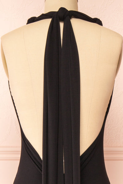 Aristella Black Convertible Midi Dress | Boutique 1861 back close-up