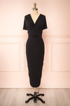 Aristella Black Convertible Midi Dress | Boutique 1861 front view sleeve
