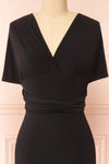 Aristella Black Convertible Midi Dress | Boutique 1861 front close-up sleeve