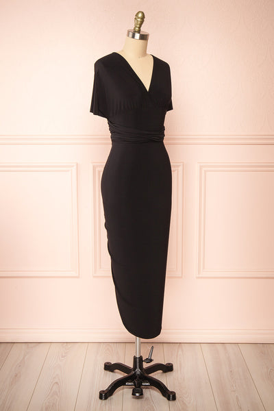 Aristella Black Convertible Midi Dress | Boutique 1861 side view