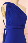 Aristella Blue Convertible Midi Dress | Boutique 1861 side close-up