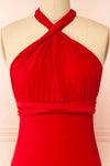 Aristella Red Convertible Midi Dress | Boutique 1861 front close-up