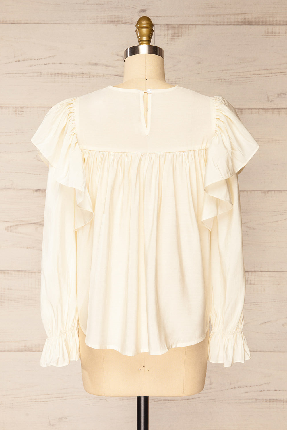 Arlequine Ivory Blouse w/ Ruffles | La petite garçonne back view