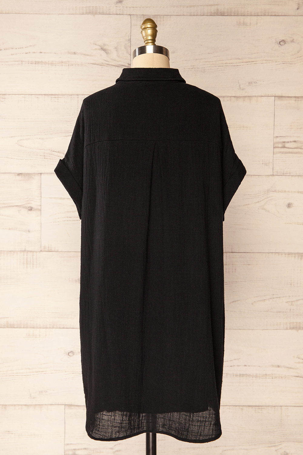 Arles Black Short Shirt Dress w/ Pockets | La petite garçonne  back view