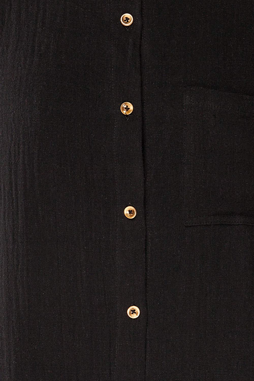 Arles Black Short Shirt Dress w/ Pockets | La petite garçonne fabric 