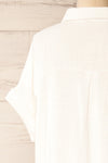 Arles Ivory Short Shirt Dress w/ Pockets | La petite garçonne back close-up
