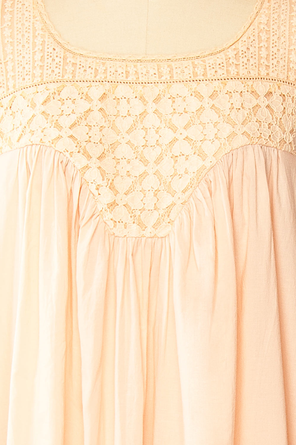 Arleth Pink Lace Yoke Midi Nightgown with Pockets by April Cornell | Boutique 1861 fabric 