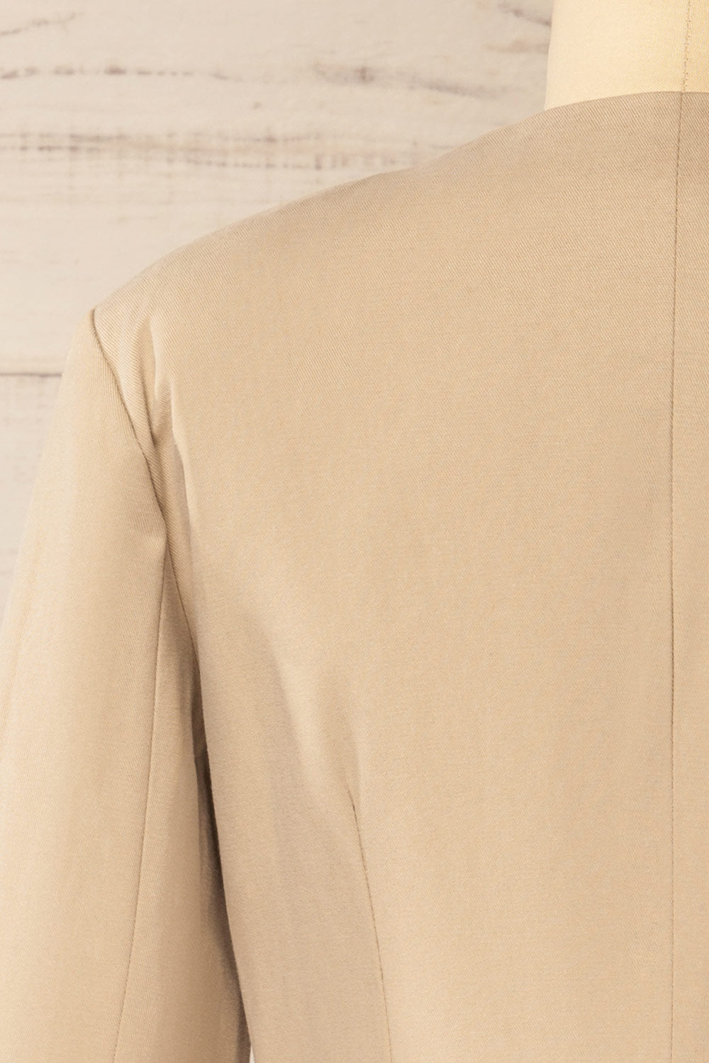 Armidale Beige Blazer with Shoulder Pads | La petite garçonne back