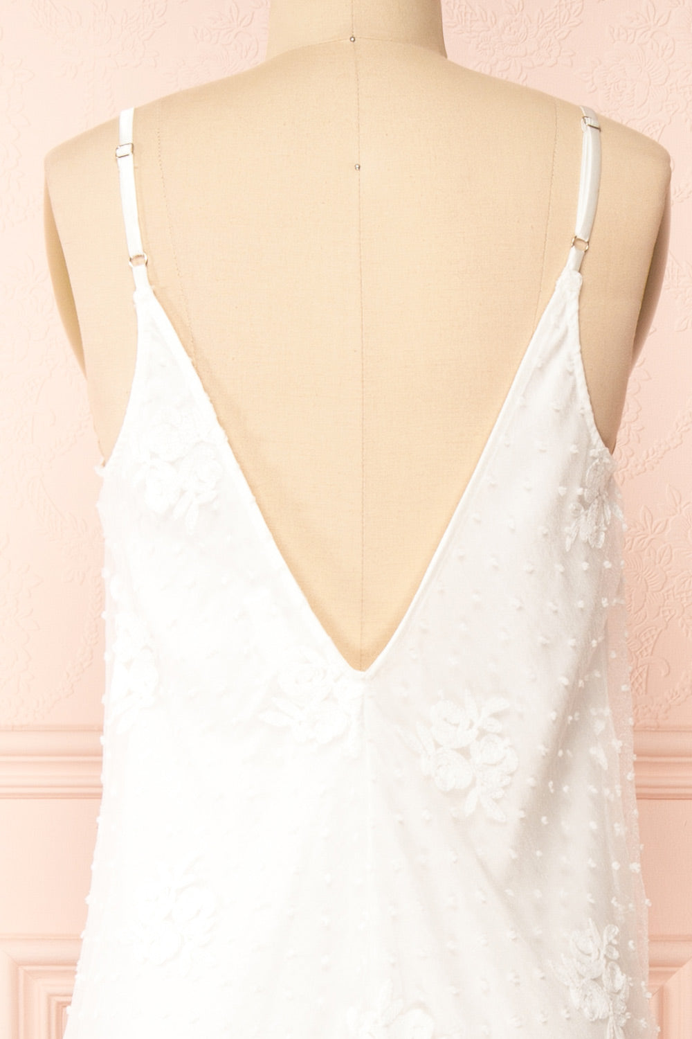 Arney White Floral Maxi Dress | Boutique 1861 back close-up