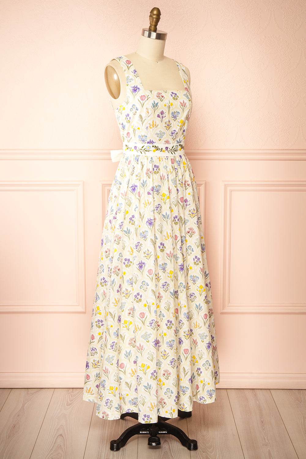 Arthemis Maxi Floral Dress with Belt | Boutique 1861 side view