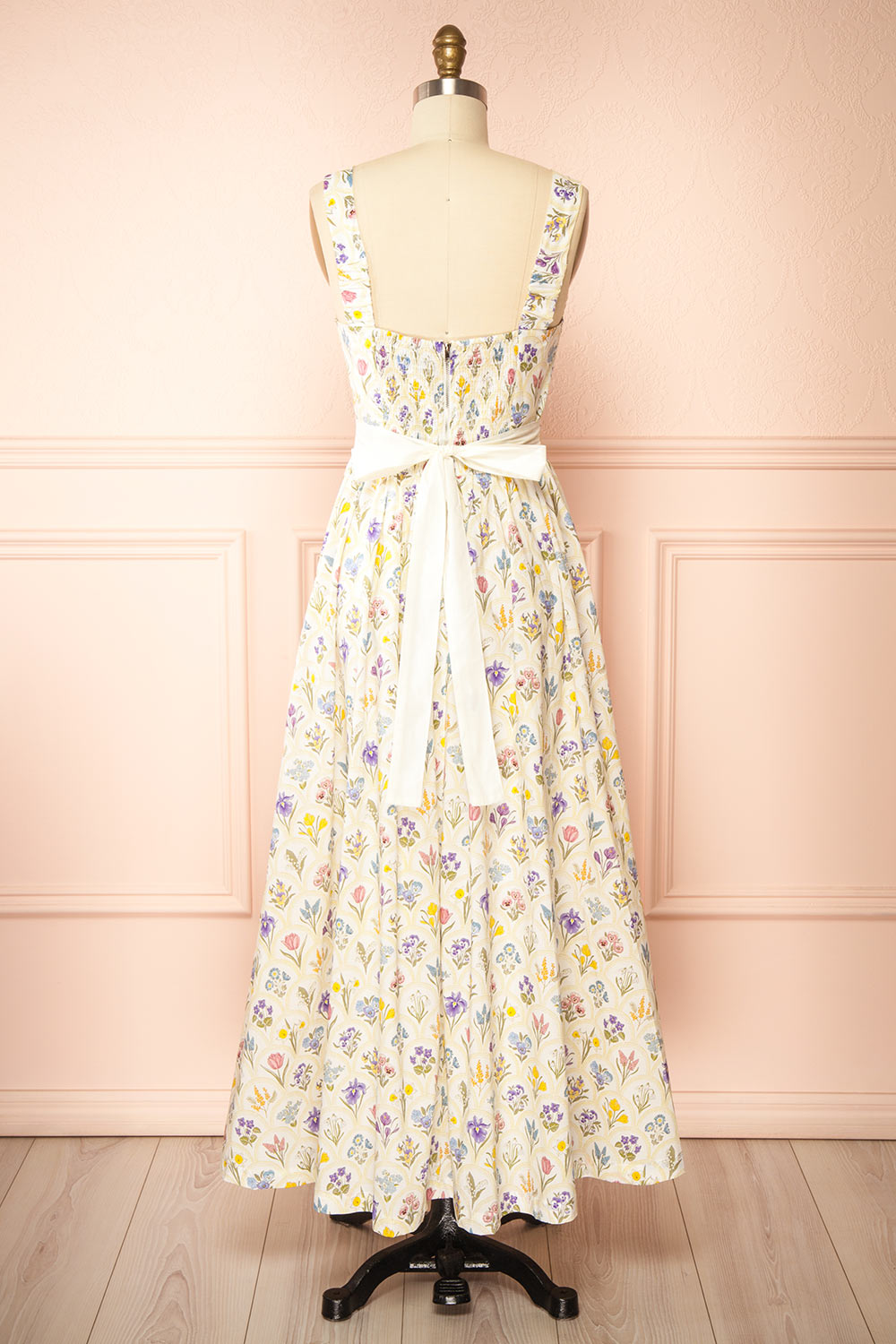 Arthemis Maxi Floral Dress with Belt | Boutique 1861 back view