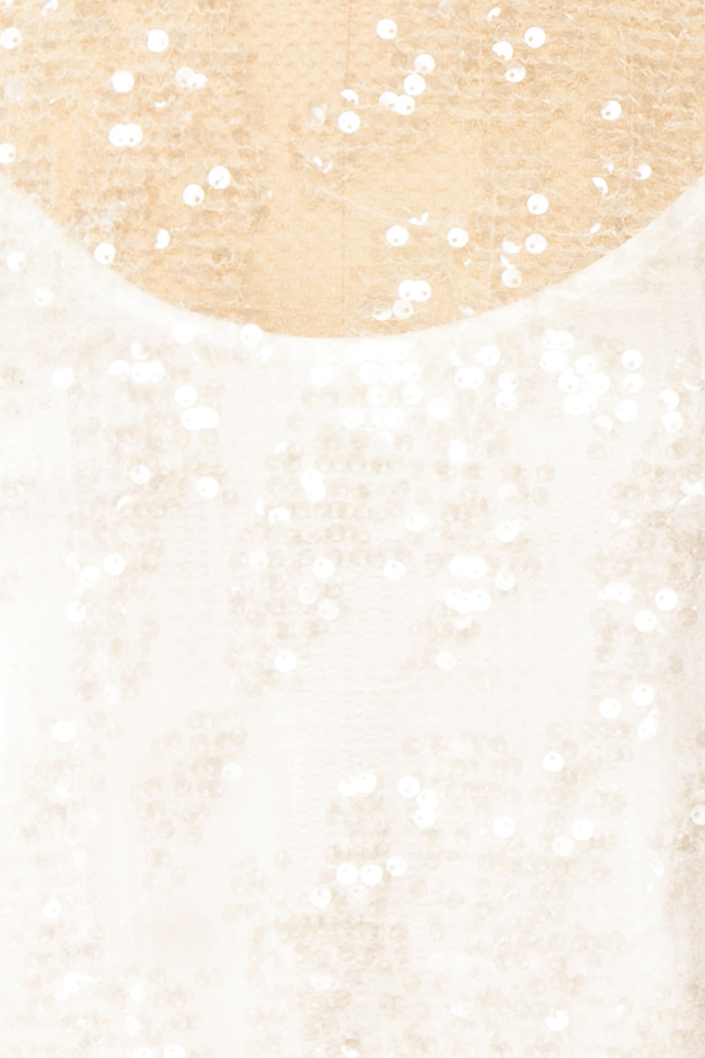 Asael Ivory Short Long-Sleeved Sequin Dress | Boutique 1861  fabric