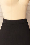 Asher Black Textured Mini Skirt | La petite garçonne side close-up