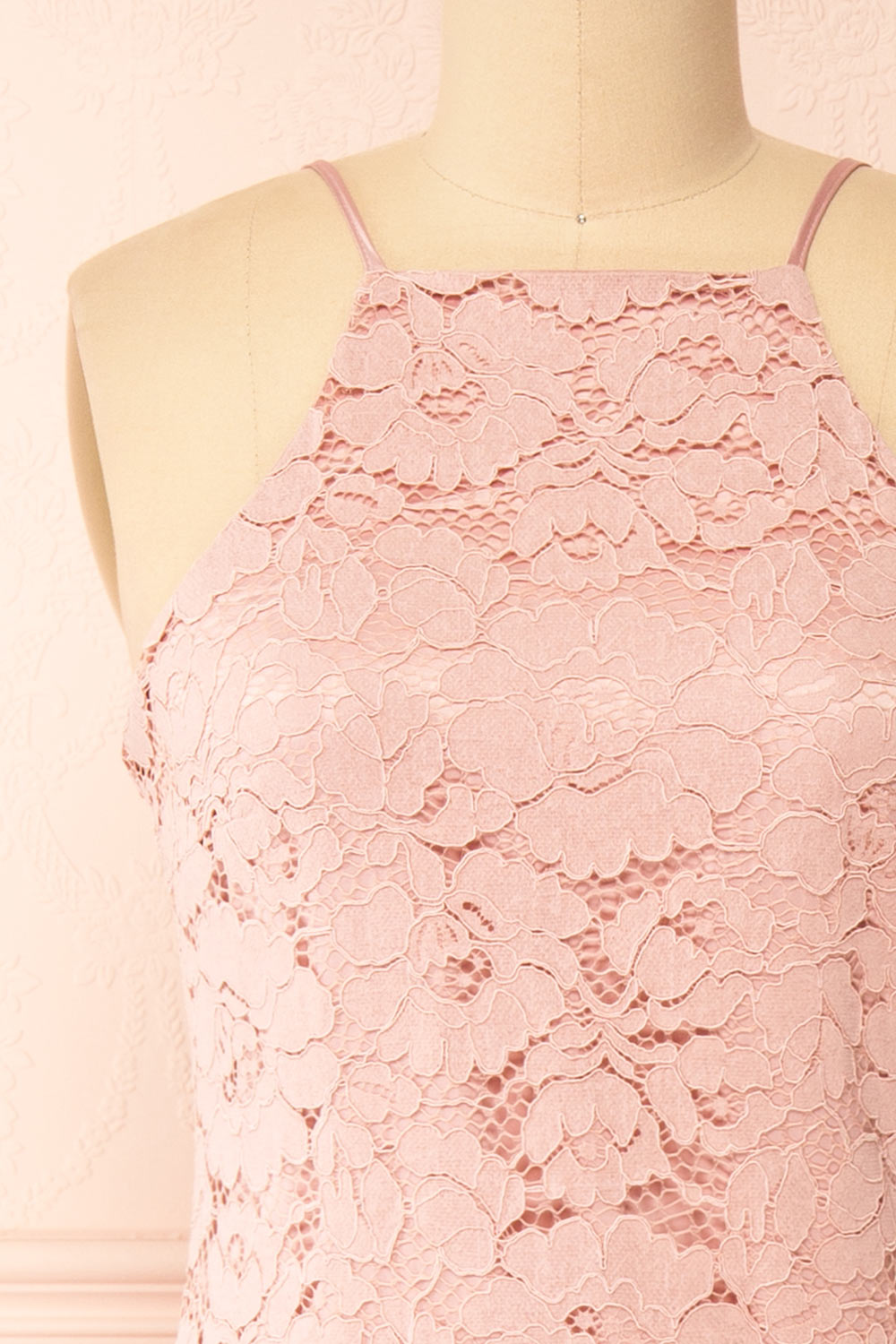 Ashley Mauve Straight Lace Midi Dress | Boutique 1861 front 
