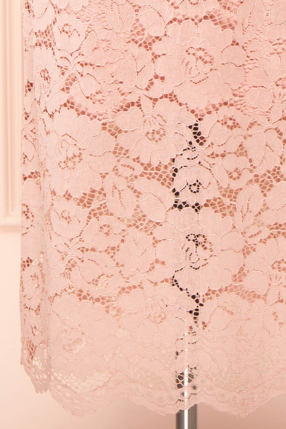 Ashley Mauve Straight Lace Midi Dress | Boutique 1861 bottom