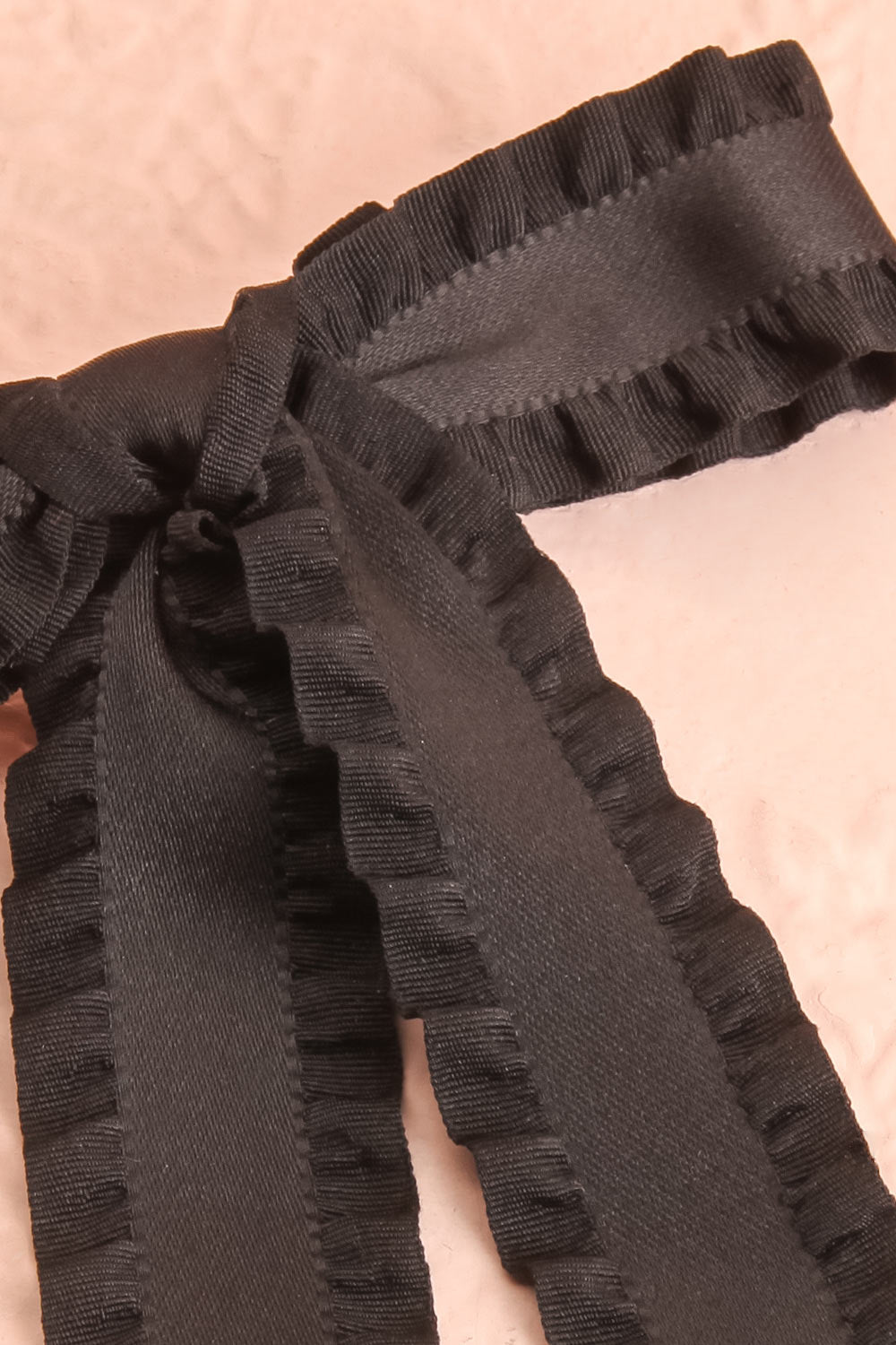 Asriel Black Wavy Bow Hair Clip | Boutique 1861 close-up