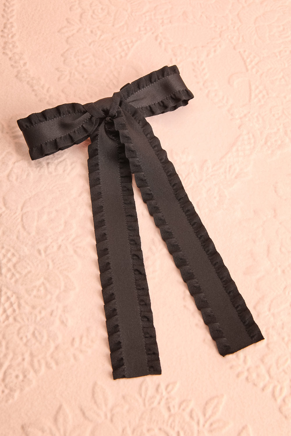 Asriel Black Wavy Bow Hair Clip | Boutique 1861