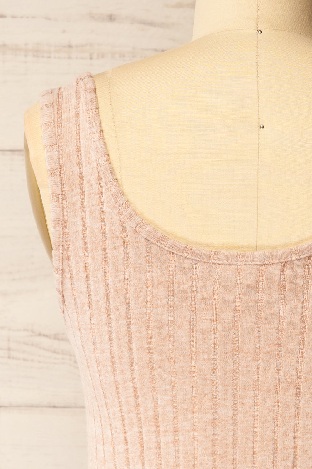 Assouan Beige Soft Ribbed Knit Tank Top | La petite garçonne back