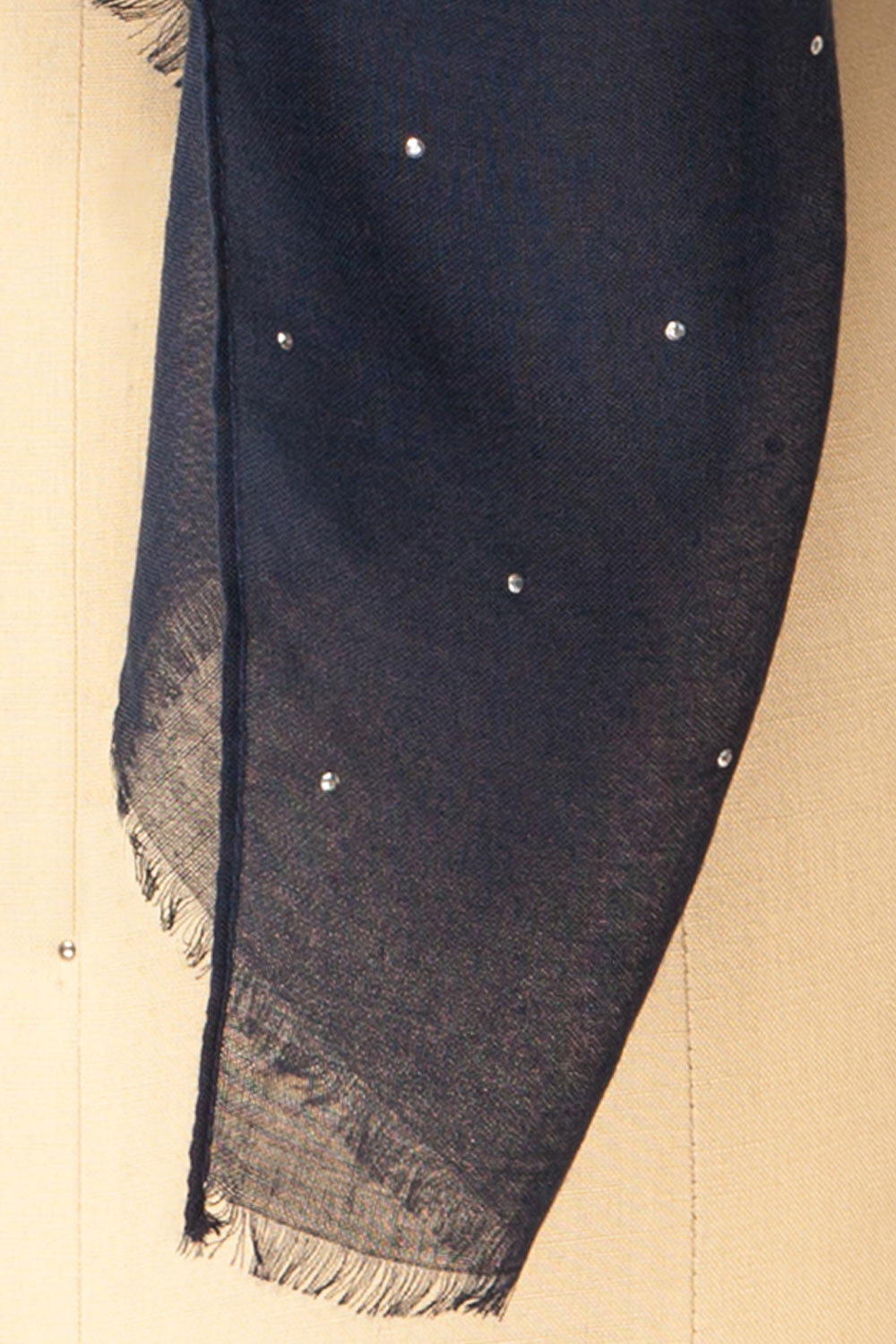 Astelia Navy Scarf with Silver Studs | La petite garçonne details