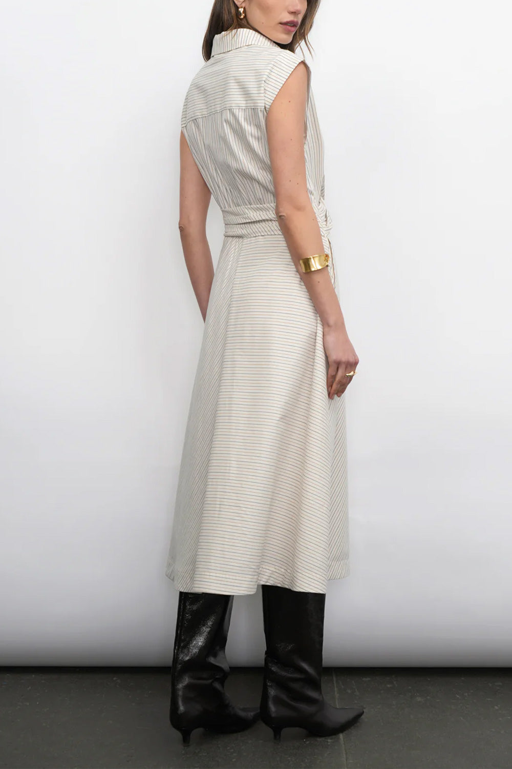 Astou | Striped Sleeveless Shirt Dress