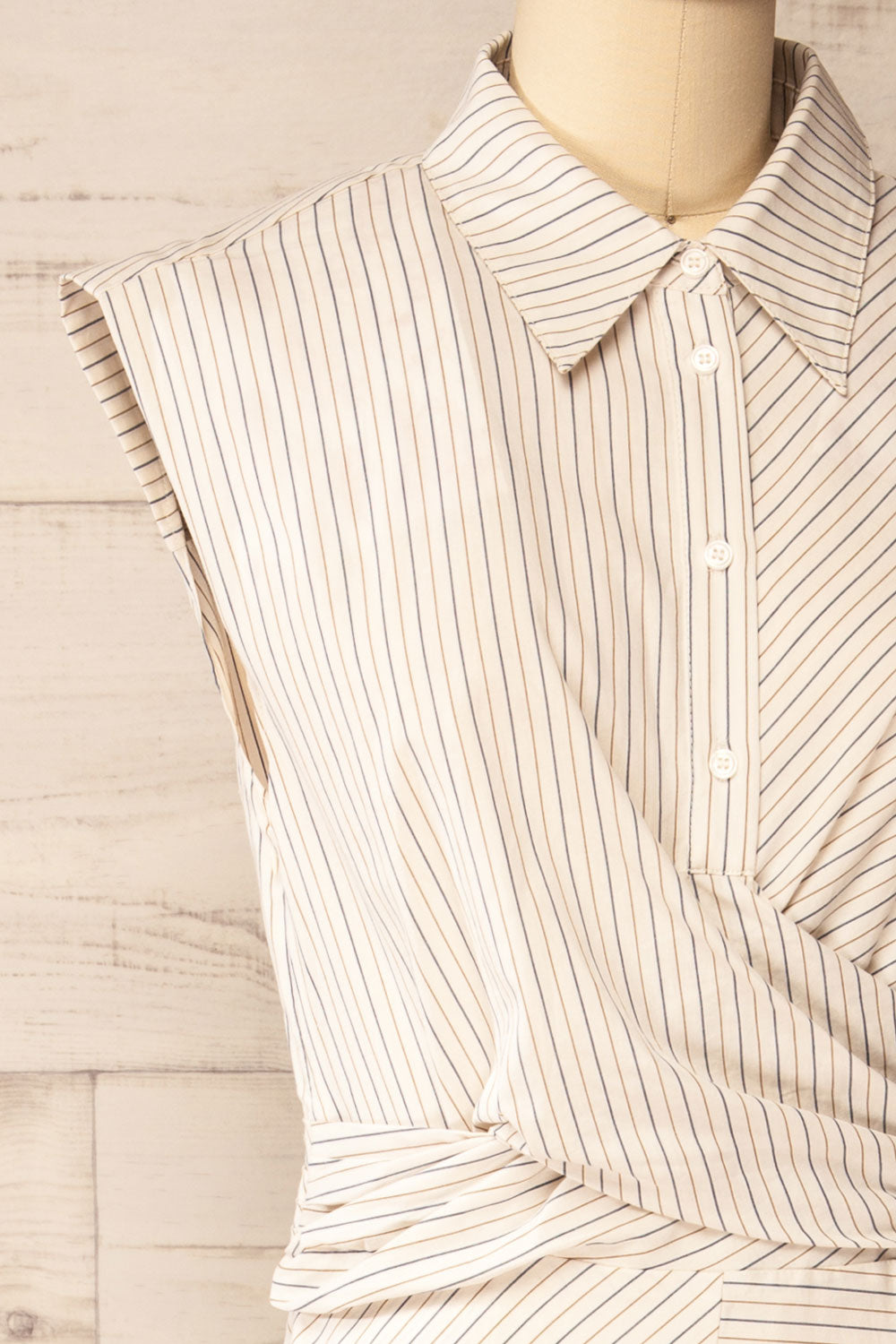 Astou | Striped Sleeveless Shirt Dress