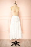 Atarah White Midi Skirt w/ Openwork Lace | Boutique 1861 side view