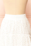 Atarah White Midi Skirt w/ Openwork Lace | Boutique 1861 back