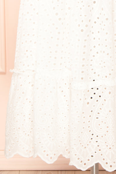 Atarah White Midi Skirt w/ Openwork Lace | Boutique 1861 bottom