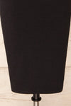 Athens Black Short Sleeve Fitted Midi Dress | La petite garçonne bottom