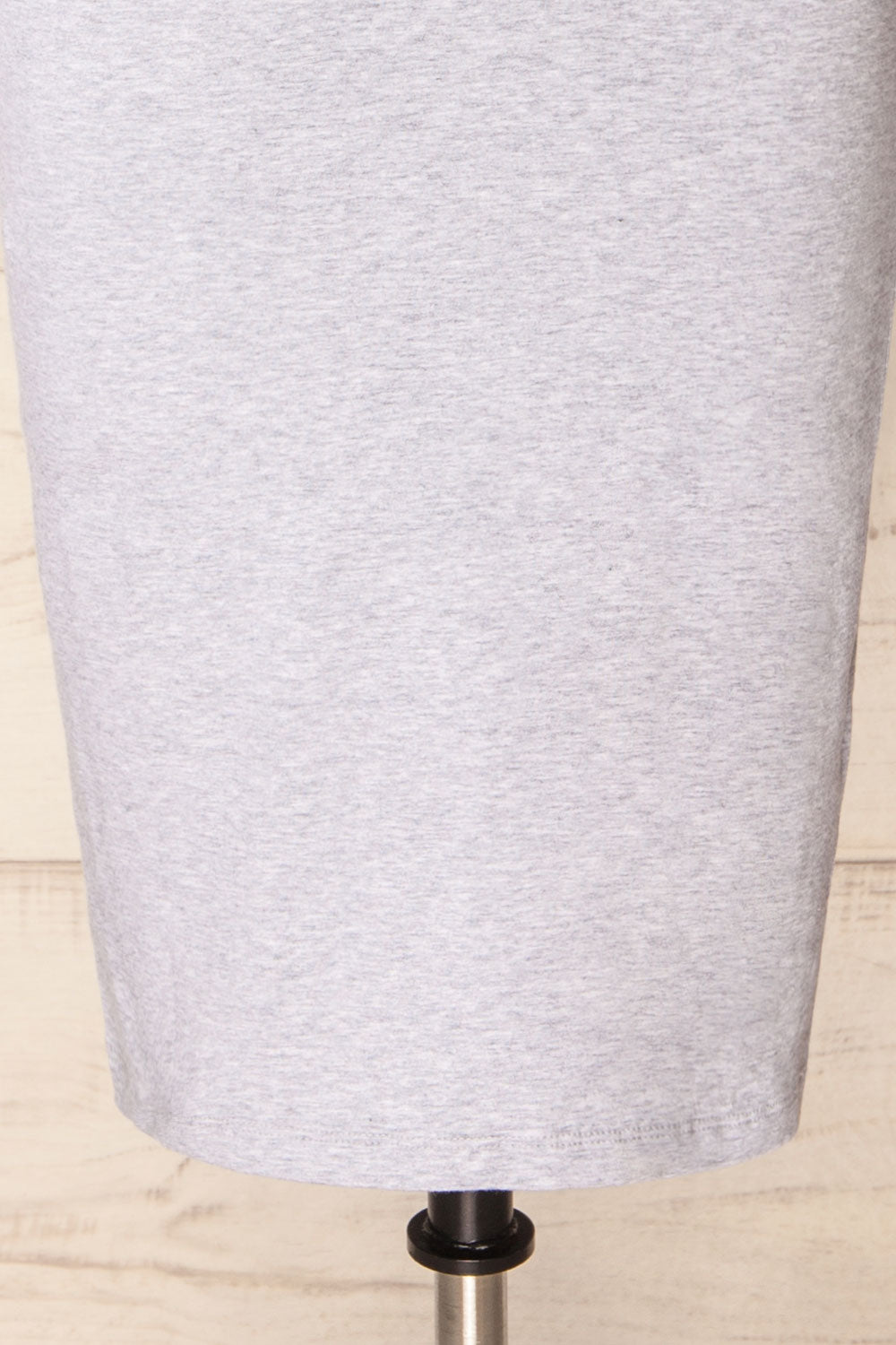 Athens Grey Short Sleeve Fitted Midi Dress | La petite garçonne bottom