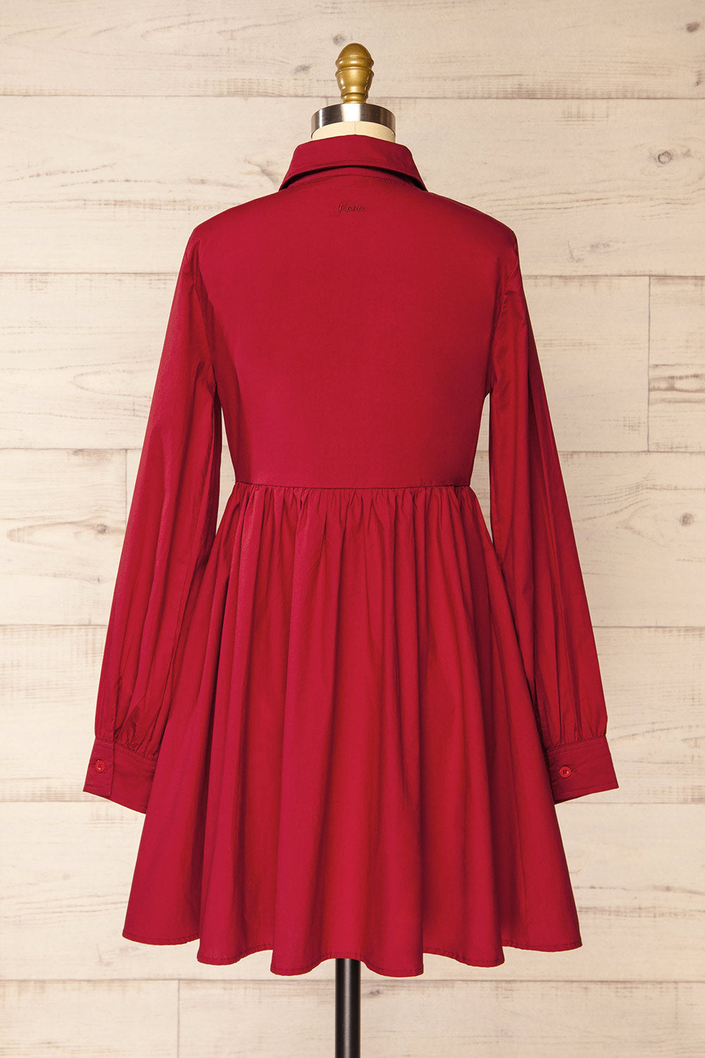 Attica Red Shirt Dress w/ Long Sleeves | La petite garçonne back view