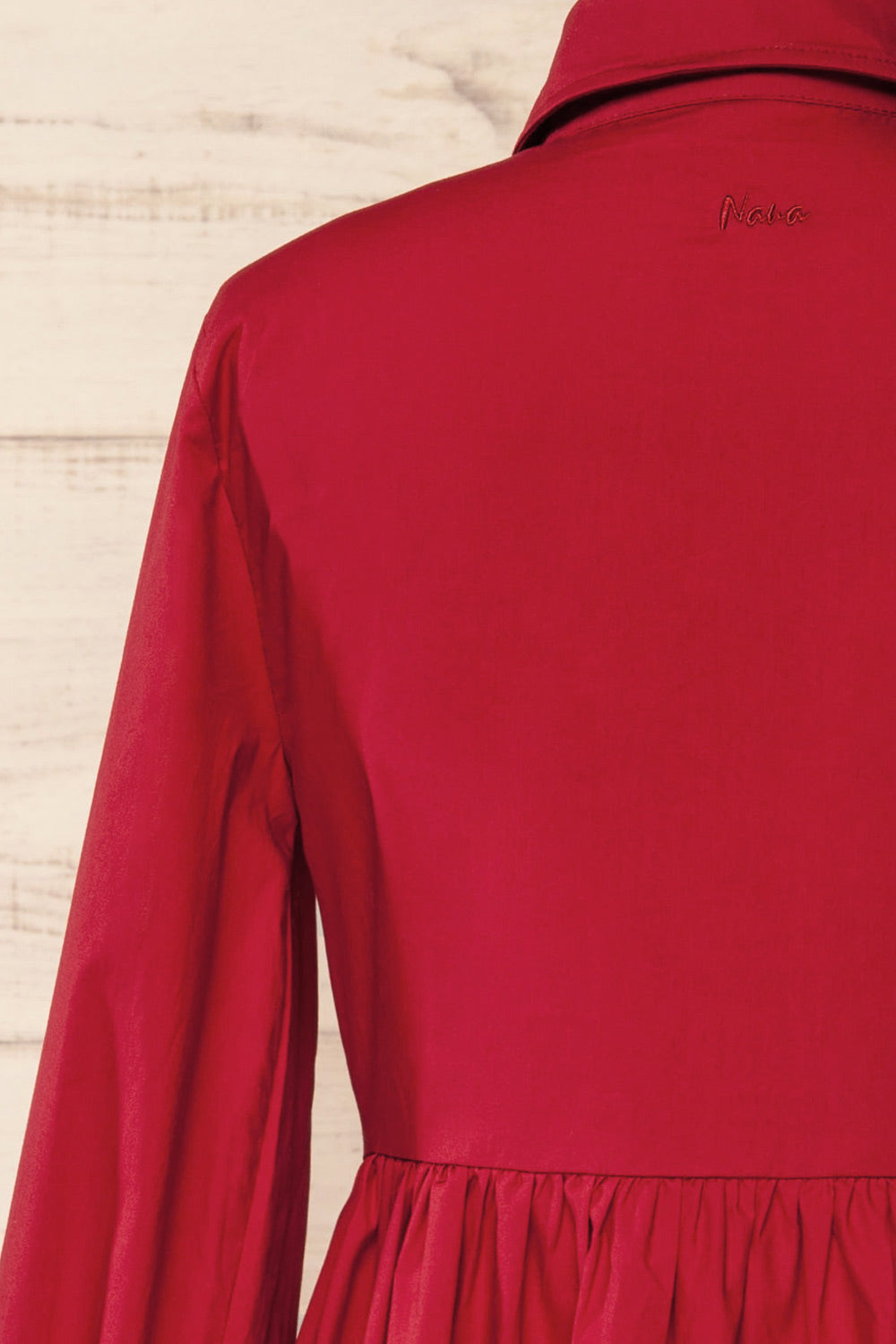 Attica Red Shirt Dress w/ Long Sleeves | La petite garçonne back