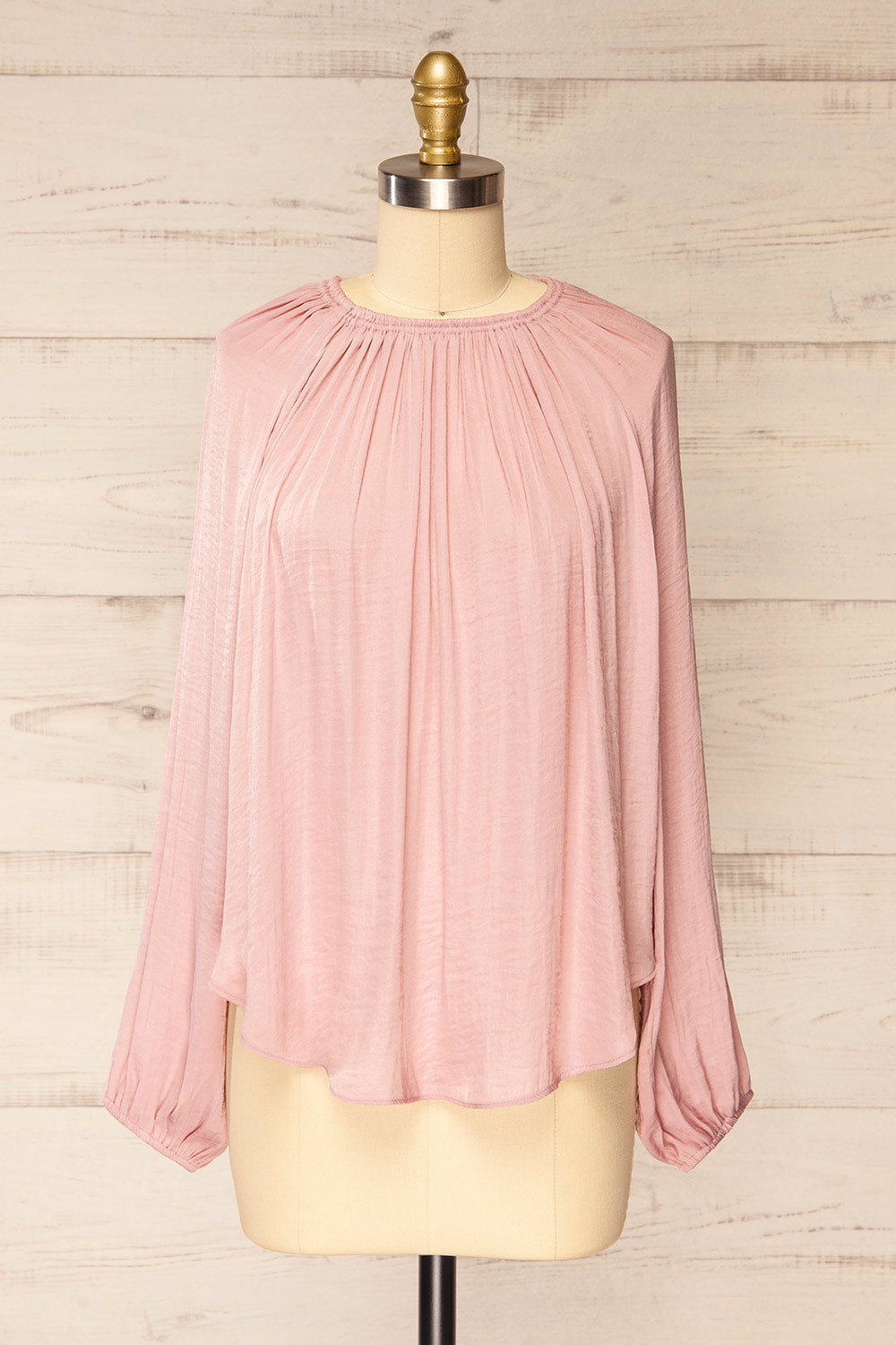 Attopu Mauve Flowy Blouse w/ Long Sleeves | La petite garçonne front view