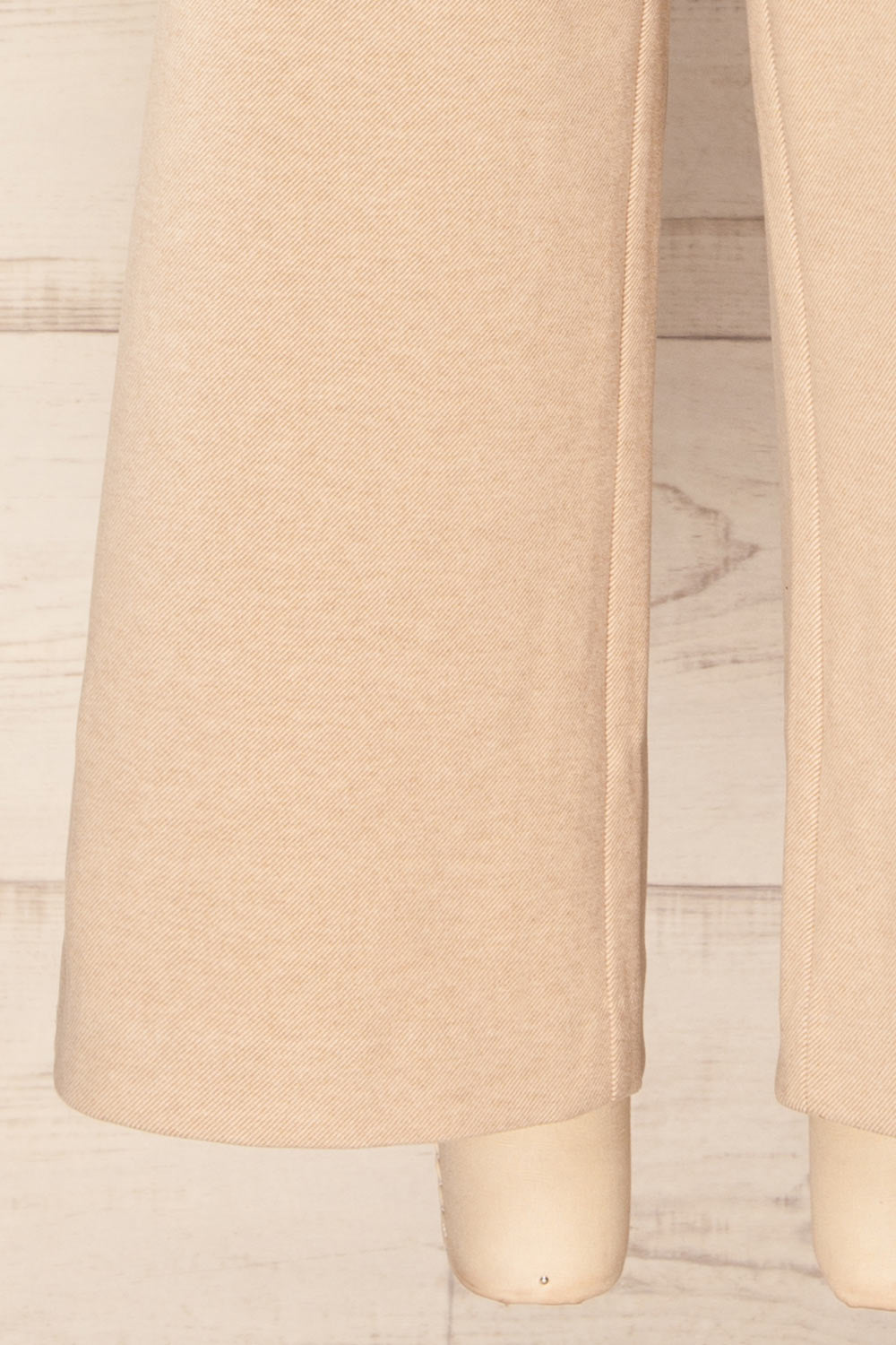 Auckland Beige Felt Wide-Leg Pants | La petite garçonne bottom