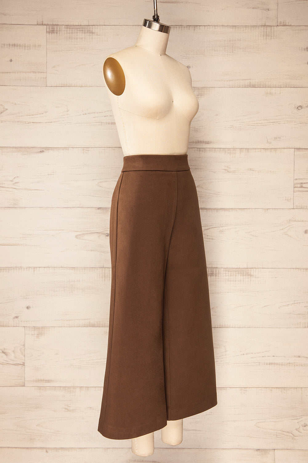 Auckland Brown | Cropped Felt Wide-Leg Pants