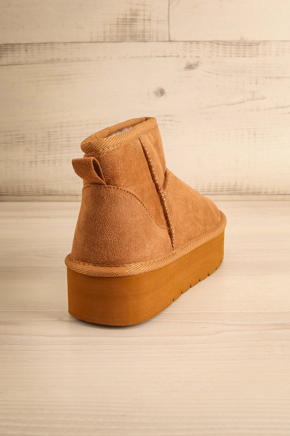 Aupaluk Beige Platform Ankle Boots | La petite garçonne back view