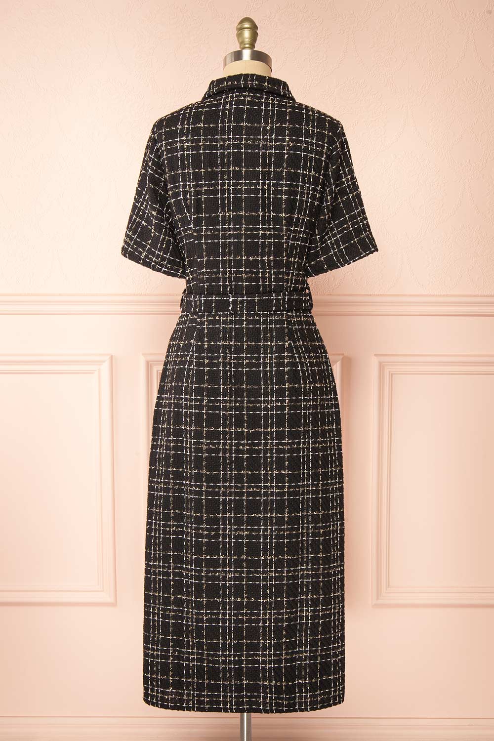 Aurella Long Black Tweed Dress Boutique 1861