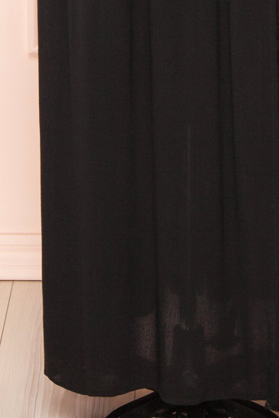 Avalon Black Short Sleeve Maxi Dress w/ Embroidery | Boutique 1861 bottom