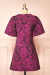 Avalora Short Black Floral Dress w/ Puffy Sleeves | Boutique 1861 back view
