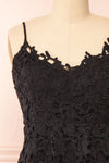 Avelina Black Lace Midi Dress | Boutique 1861 front close-up