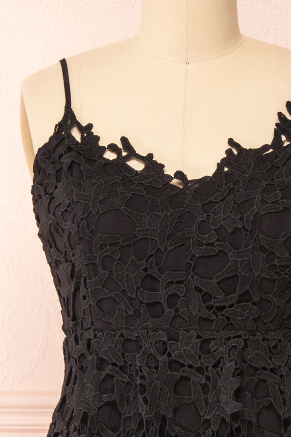 Zarina Lace Mini Dress in Black – Isalis