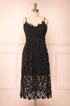 Avelina Black Lace Midi Dress | Boutique 1861 front view