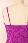 Avelina Purple Lace Midi Dress | Boutique 1861 back close-up