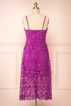 Avelina Purple Lace Midi Dress | Boutique 1861 back view