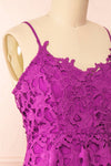 Avelina Purple Lace Midi Dress | Boutique 1861 side close-up